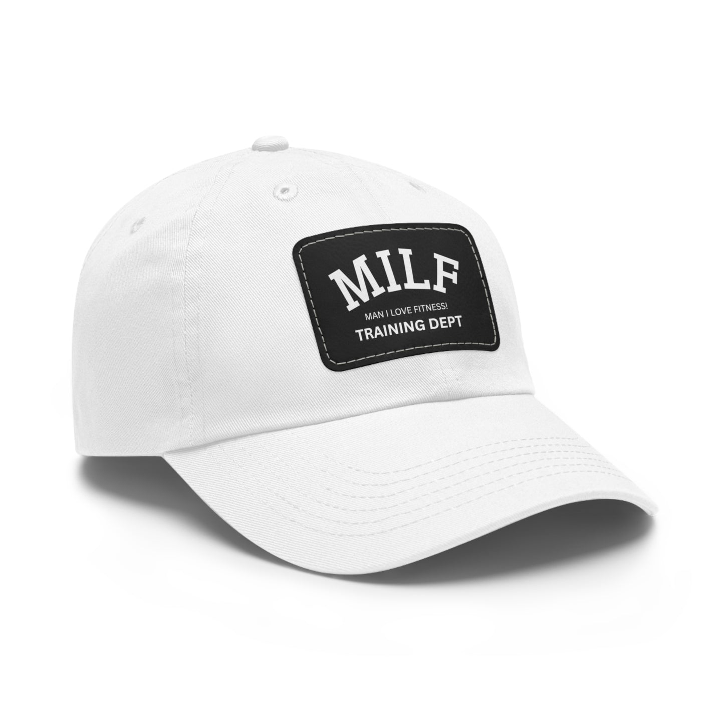 MILF In Training Dad Hat with Leather Patch (Rectangle)