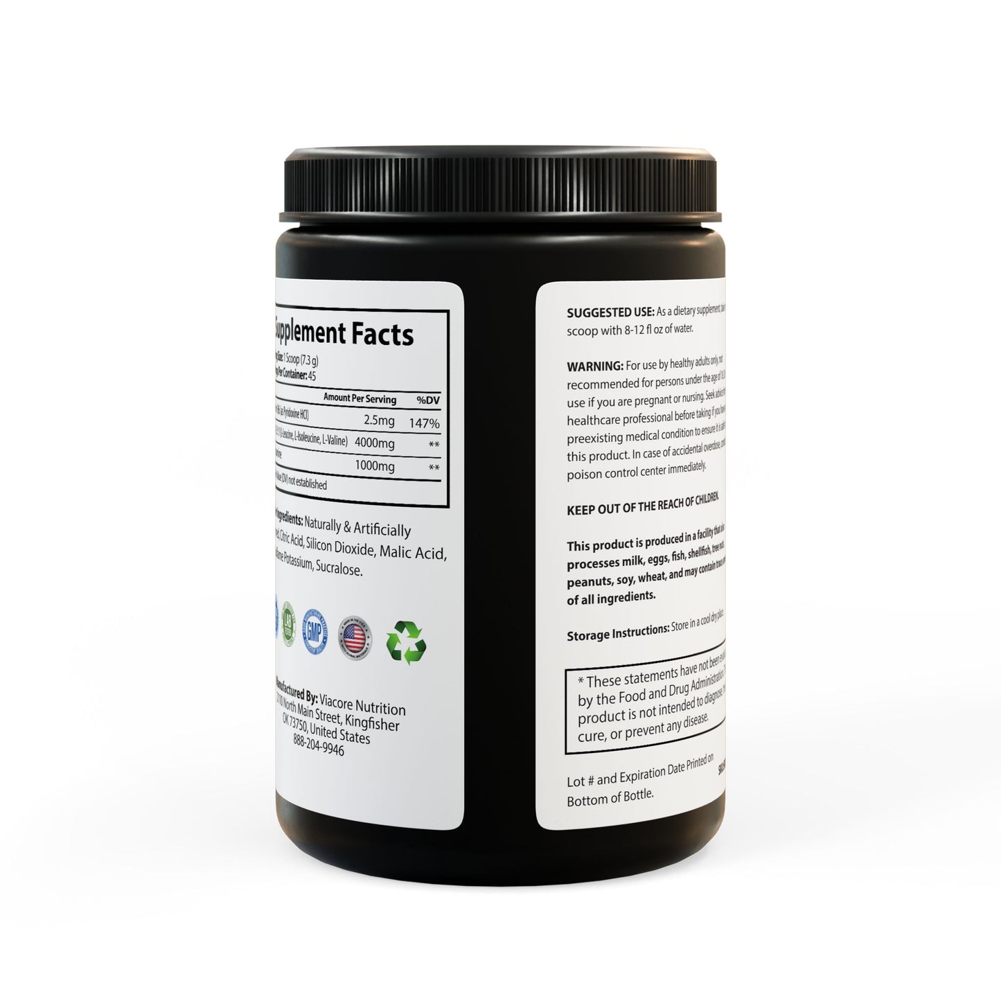 MILF FUEL BCAA Supplement, Watermelon Flavor (325g, 11.46oz, 45 servings)