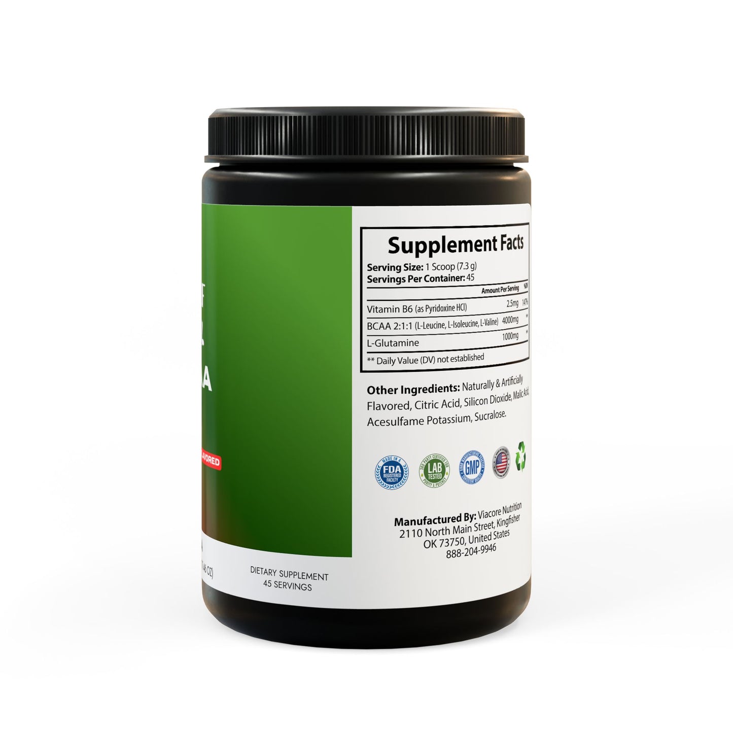 MILF FUEL BCAA Supplement, Watermelon Flavor (325g, 11.46oz, 45 servings)