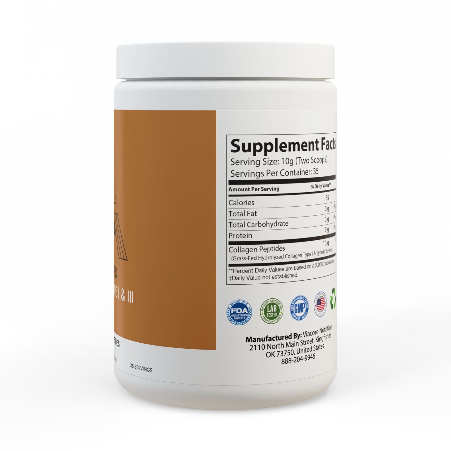 Grass Fed Collagen Peptides Type I & III Supplement (350g, 12.3oz)