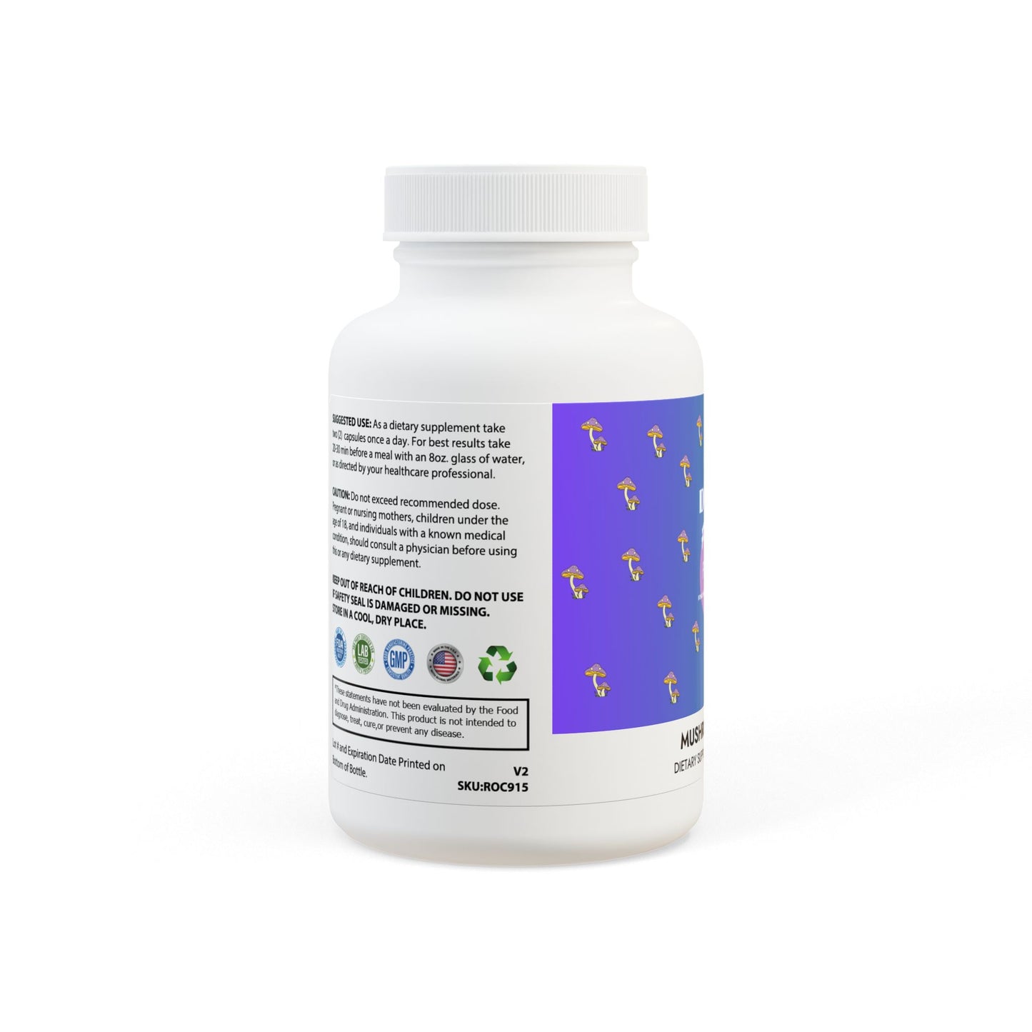 DYLF FUEL Functional Mushroom Blend Supplement (60 Capsules)