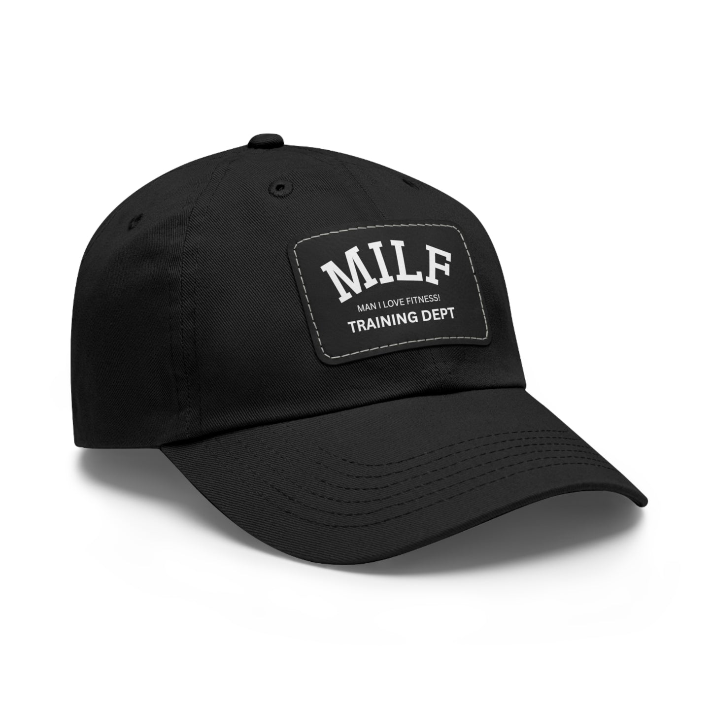 MILF In Training Dad Hat with Leather Patch (Rectangle)