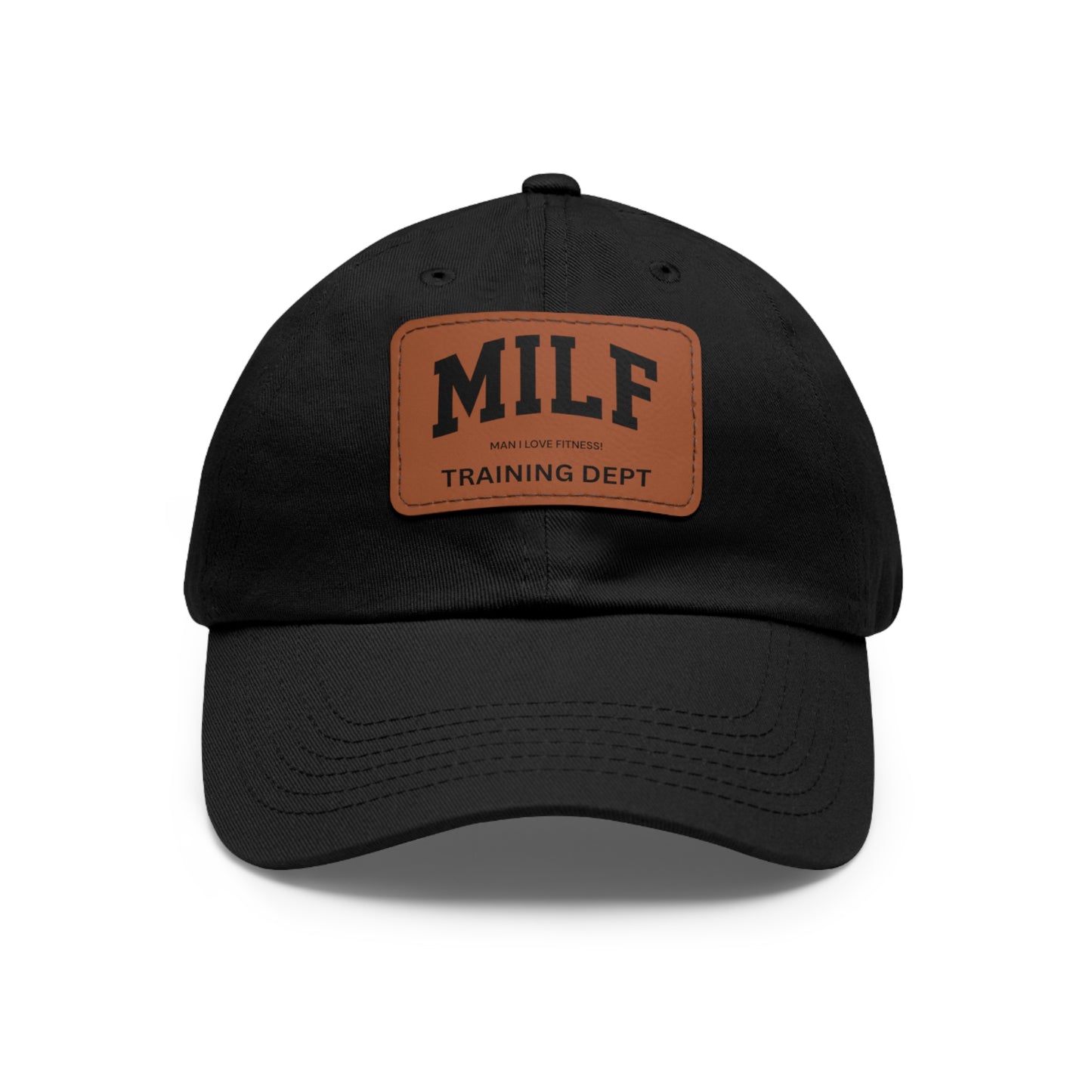 MILF In Training Dad Hat with Leather Patch (Rectangle)