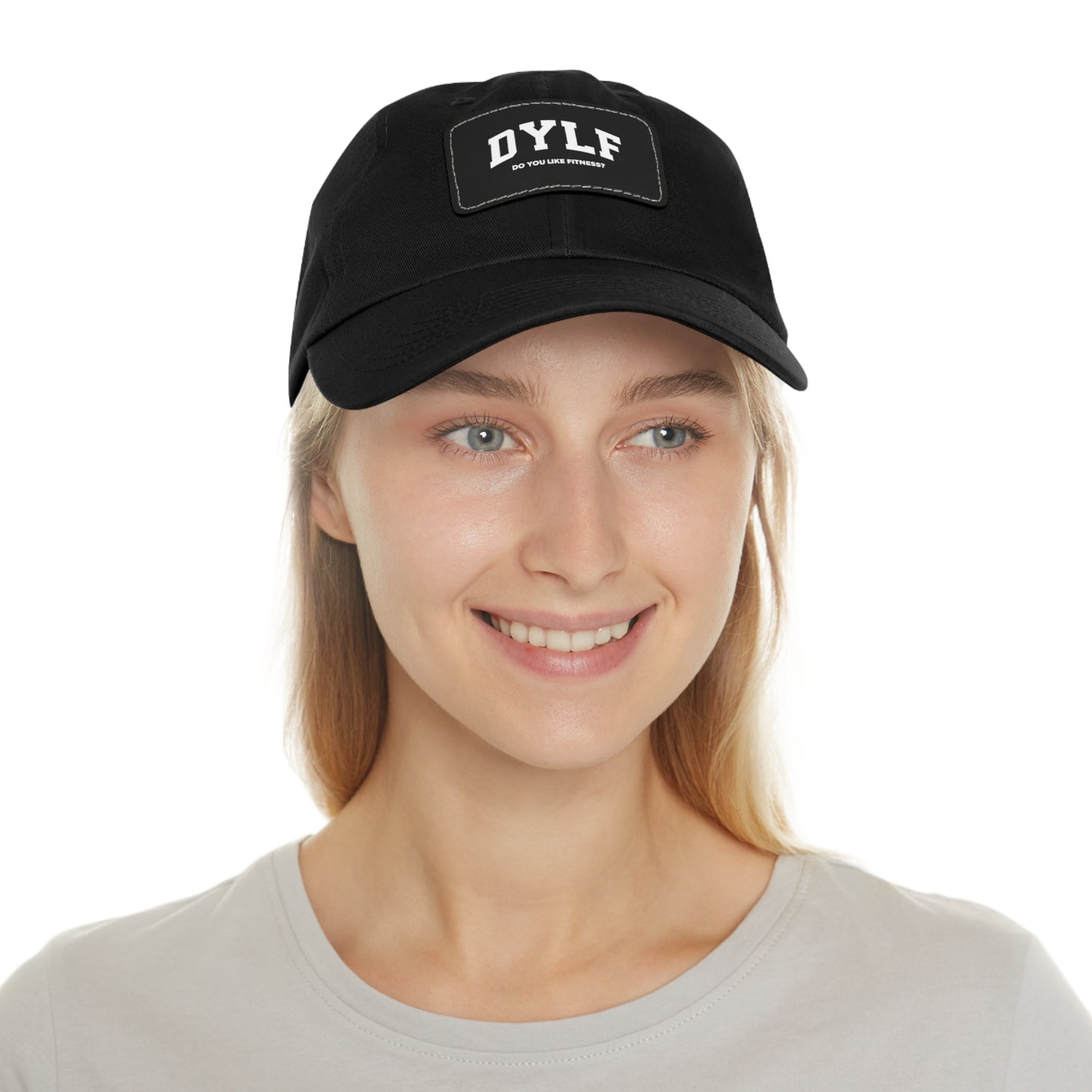 DYLF Dad Hat with Leather Patch (Rectangle)